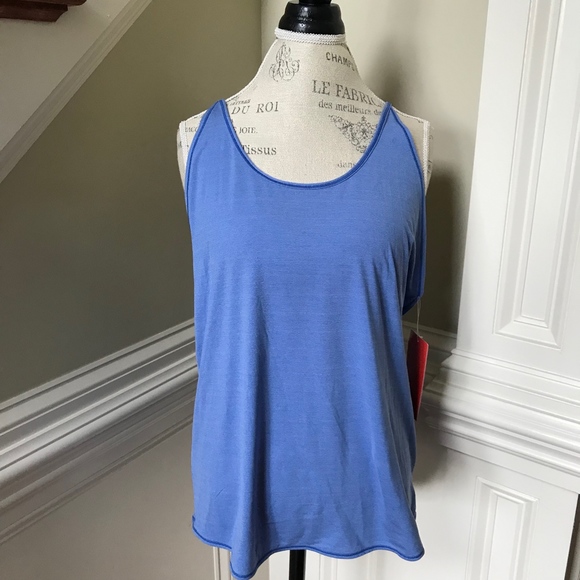 NWT Zella Her Layered Tank Racerback Blue Top L - Picture 2 of 8